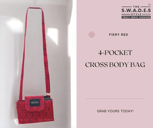 Fiery Red 4-Pocket Cross-Body Bag