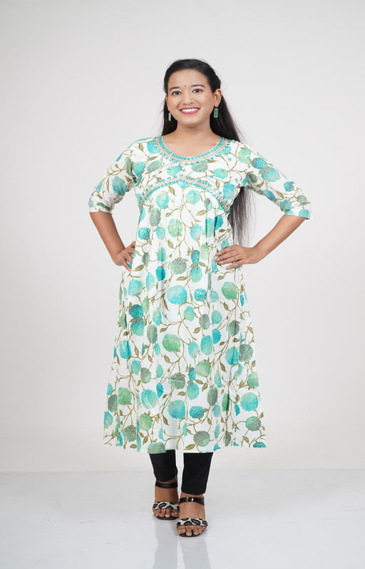 Aqua Floral Kurti