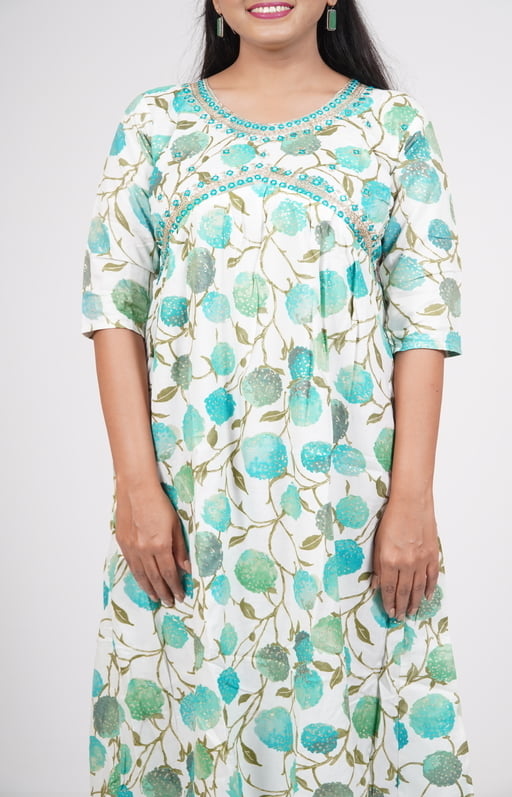 Aqua Floral Kurti