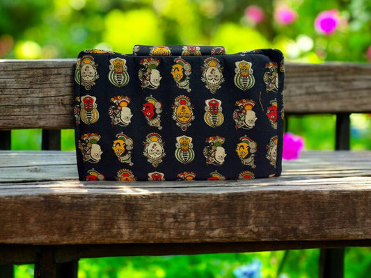 Kathakali-Inspired 6-Pocket Clutch