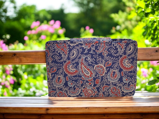 Blue Ajrakh 6-Pocket Clutch Pouch