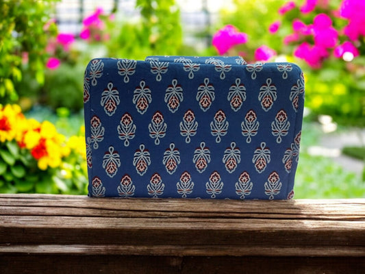 Indigo Block Art 6-Pocket Clutch Pouch