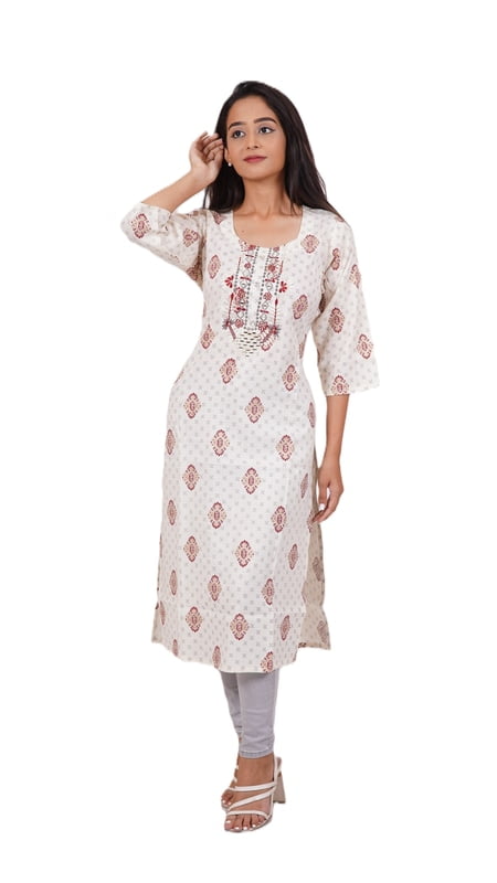 Creamy Bliss Cotton Blend Kurti