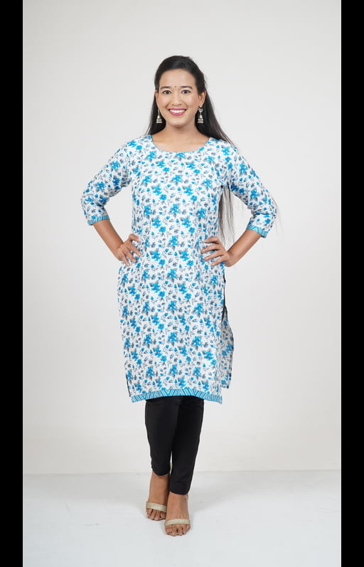 Blue and White Kurti