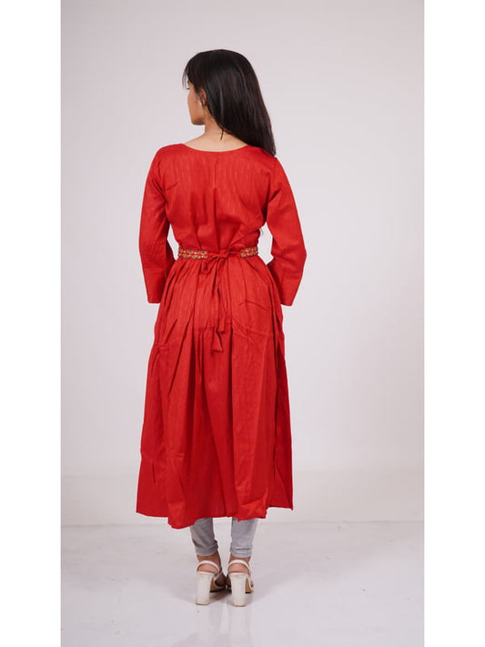 Kurti in Passion Red Radiate Elegance