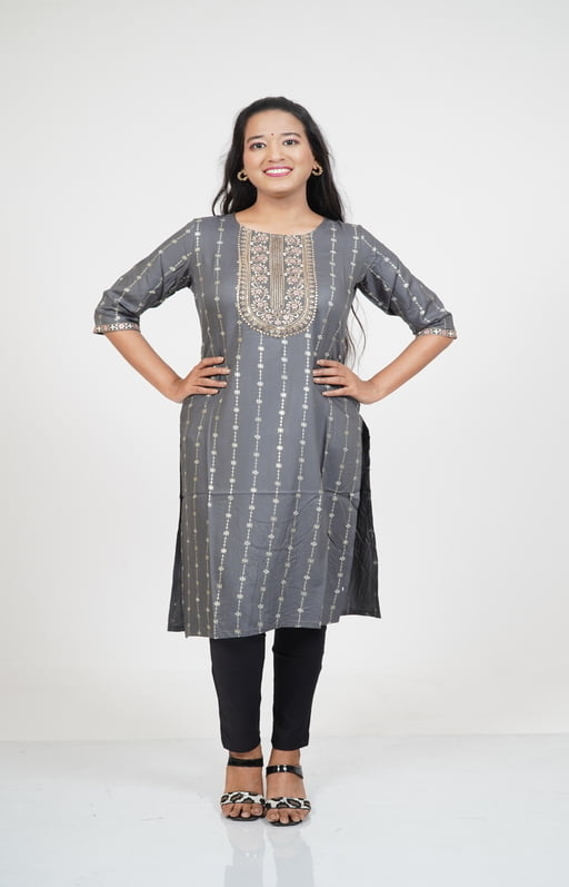 Kurti with Floral Embroidery