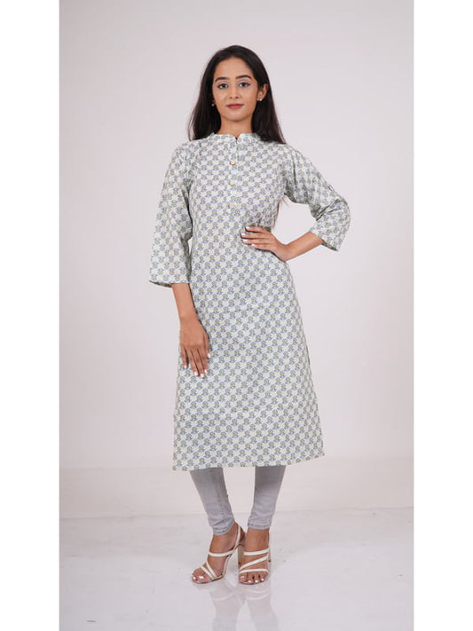 Prakriti Wildflower Band Collar Kurti