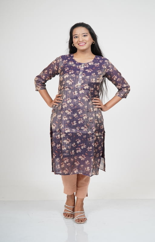 Purple Tissue Kurti