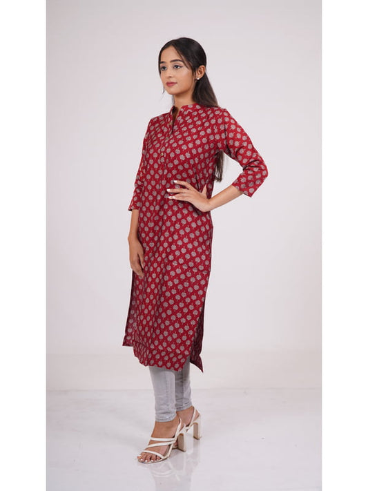 Pure Cotton Band Collar Kurti