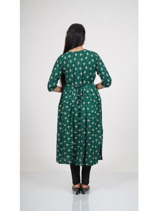 Elegant Green Flared Kurti