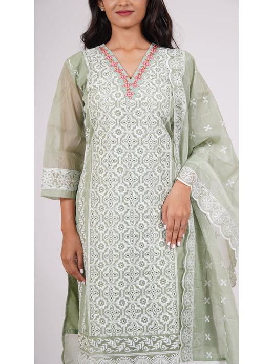 Asparagus Green Salwar Suit (XL)