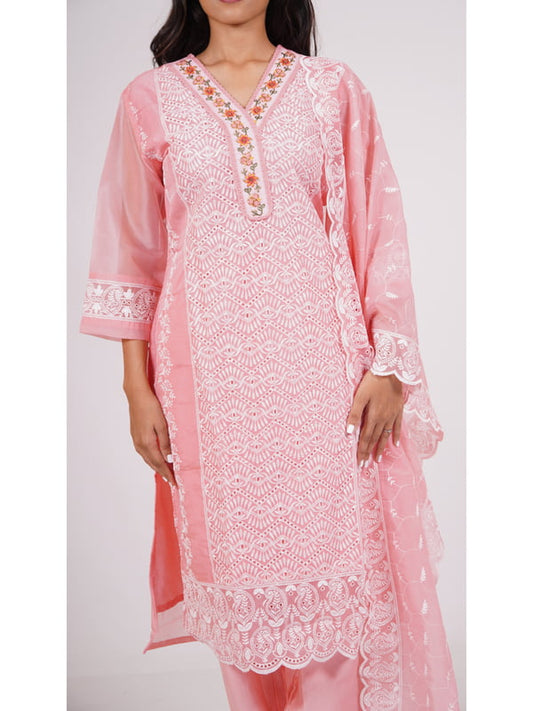 Salwar Suit in Ballet Slipper Pink: Classy & Upmarket Elegance